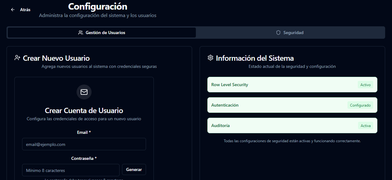 CREATE USER ACCOUNT